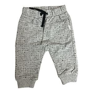 Miles Baby Unisex Grey Square Print Jogger Pants Baby 12M NWT